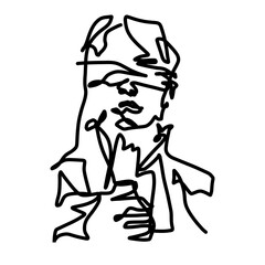 Hand Drawn One Line Art Illustration Woman Face Continuous Line Drawing