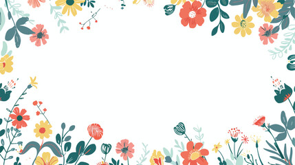 Abstract Daisy Flower Frame Vector Illustration