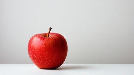 A red apple on a white background.