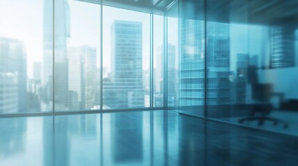 Blurred empty open space office. Modern business and finance presentation background