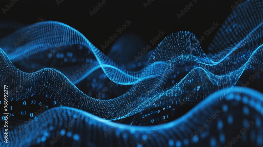 Poster data technology background. data flow. information code. matrix style background. 4k rendering.