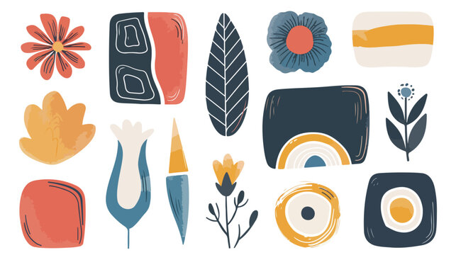 Hand Drawn Abstract Geometric Doodle Shapes