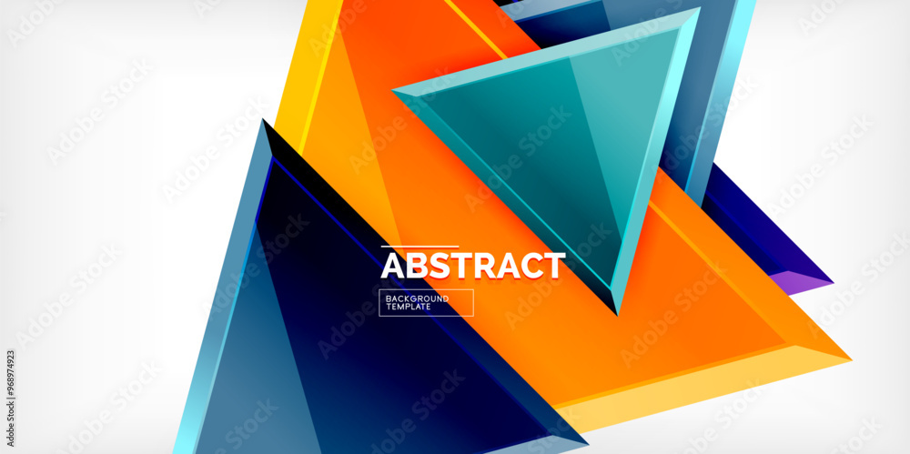 Wall mural Triangle glass shapes geometric abstract background. Vector Illustration For Wallpaper, Banner, Background, Card, Book Illustration, landing page