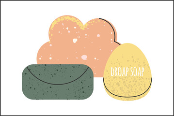 Handmade natural soaps bar different types. Artisanal body, skin care cosmetic. Transparent background	