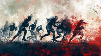 Concept of a rugby game.