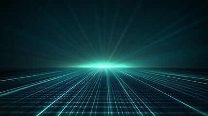 A captivating digital landscape featuring radiant lines and glowing patterns, ideal for futuristic backgrounds and tech designs.