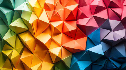 Obraz premium A set of colorful origami paper folded into intricate geometric shapes.
