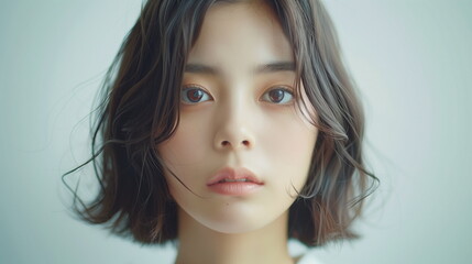 Fototapeta premium ショートボブが似合う若い女性のファッションモデル