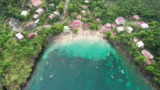 Anse Dufour beach aerial view Caribbean Martinique West Indies