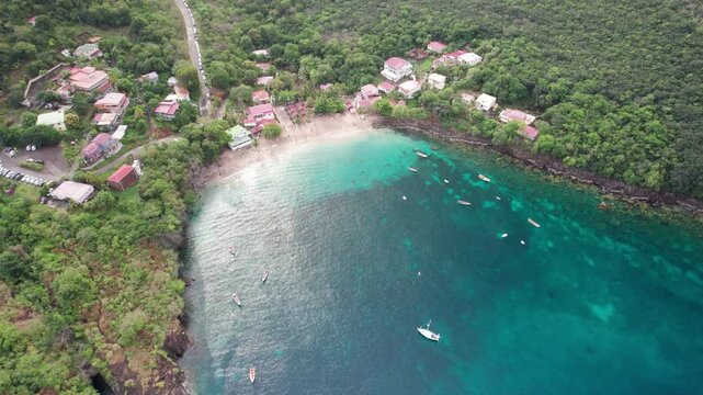 Beach Anse Dufour aerial view Caribbean Martinique West Indies