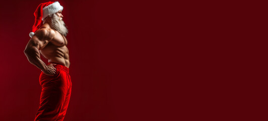 Sexy and muscular Santa Claus.