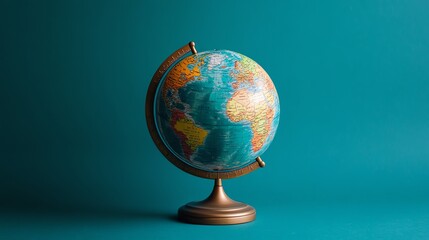 A globe on a blue background.