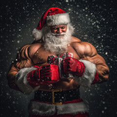 Sexy and muscular Santa Claus.