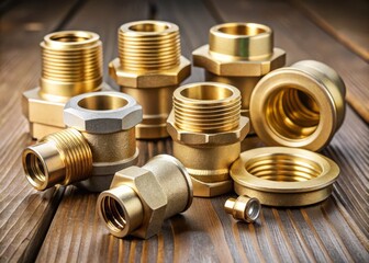 Water pipe fittings for camper setup, consisting of adapters, couplers, and faucet mounts, with rust-resistant coatings for durability and longevity.