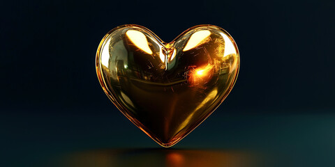 Heart of gold on a black background