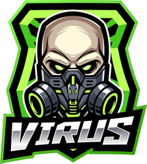 Virus gas mask mascot