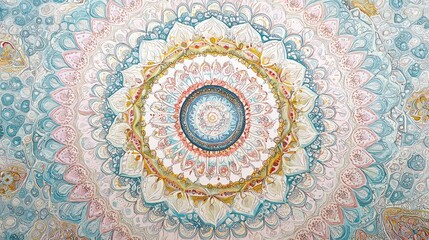 Fototapeta premium Intricate mandala patterns in pastel hues