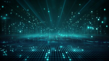 A mesmerizing digital background featuring glowing lights and patterns, perfect for tech and futuristic themes.