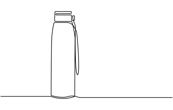 recommend clip art: Continuous one line drawing of water drink bottle. Sports water bottle single line vector illustration. Plastic bottle continuous one line drawing of design outline vector illustration