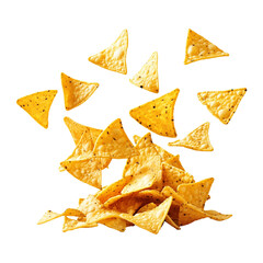 Tasty Nacho Chips Falling PNG File, Isolated on Transparent Background  Great for Designing Product Banners, Social Media Covers, and Promotional Graphics