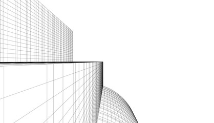 Fototapeta premium architecture building vector 3d drawing