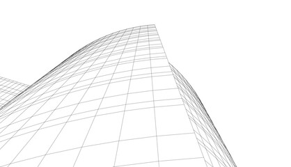 Fototapeta premium architecture building vector 3d drawing