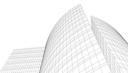 Fototapeta premium architecture building vector 3d drawing