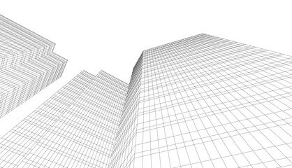 architecture building vector 3d drawing