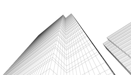 Fototapeta premium architecture building vector 3d drawing