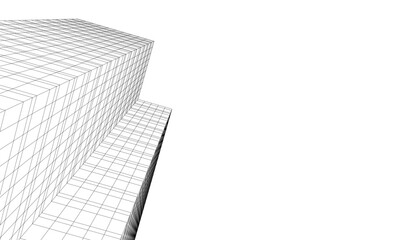 architecture building vector 3d drawing