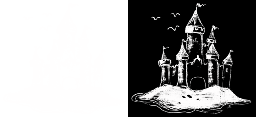 PNG Whimsical fairytale castle sketch