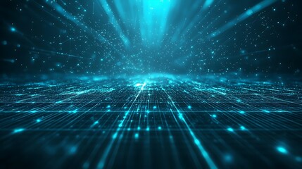 A mesmerizing glimpse into a digital universe with glowing lines and particles, creating an immersive visual experience.