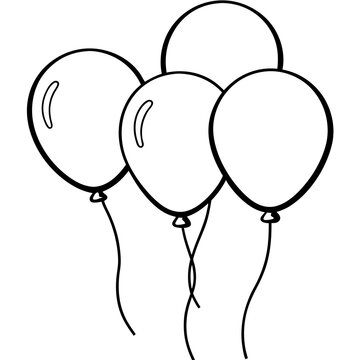 recommend clip art: festive balloons outline coloring book page line art drawing