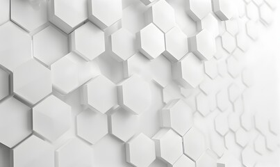 Fototapeta premium Abstract white background with a hexagonal pattern, representing a concept for technology, science, and innovation
