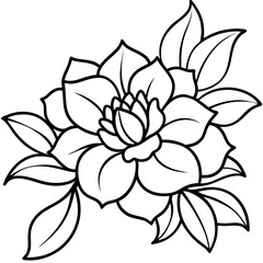 floral items outline coloring book page line art drawing