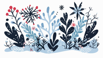 Abstract Scandinavian Winter Background Element Flat