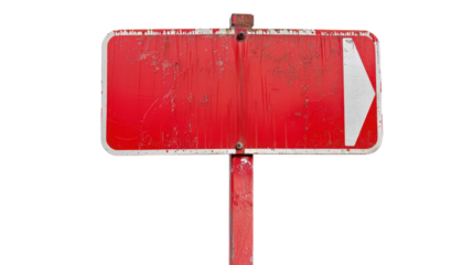 Red street sign on transparent background