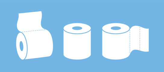 Toilet paper logo. Isolated toilet paper on white background