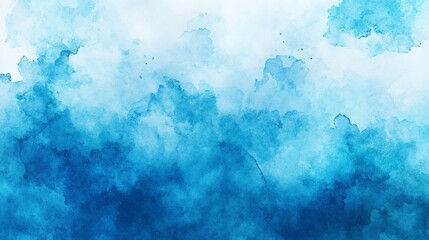 Abstract blue watercolor background with blurred gradient texture for design and banner.