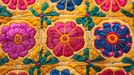 Intricate Phulkari embroidery patterns from Punjab