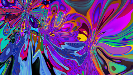 New year party 2025 with colorful abstract psychedelic background