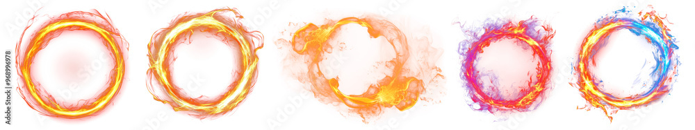 Canvas Prints Ring flame png cut out element set