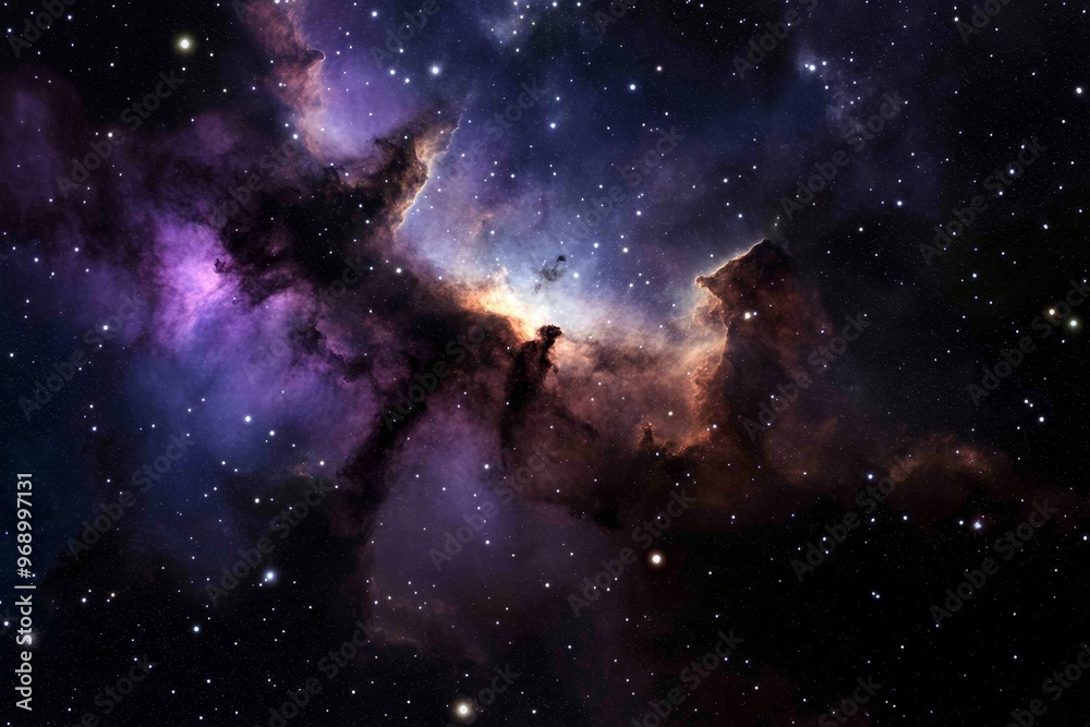 Sticker stunning nebula in outer space. image generated by stock.