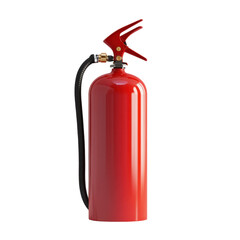 Obraz premium High-quality image of a red fire extinguisher, essential for fire safety measures in home or workplace settings.