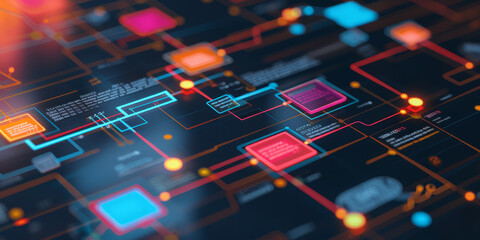 Flowchart, the process of transition from paper to digital document flow.