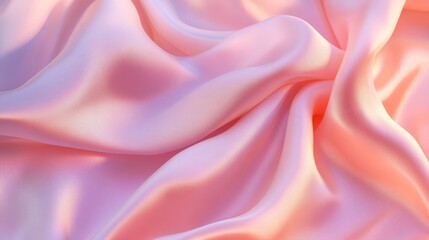 Obraz premium Close-up of pink silk fabric texture, elegant abstract concept