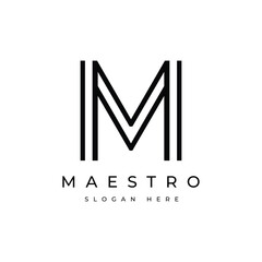 letter m logo design minimalist vector