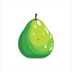 Guava fruit vitamin A isolated on white background, flat color cartoon style vector design