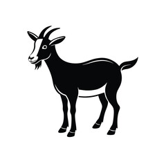 Obraz premium a goat, silhouette vector art illustration, isolated white background, 
