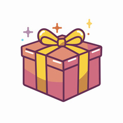 Obraz premium Bright gift box with a yellow bow, perfect for festive, playful, and cheerful design projects or events